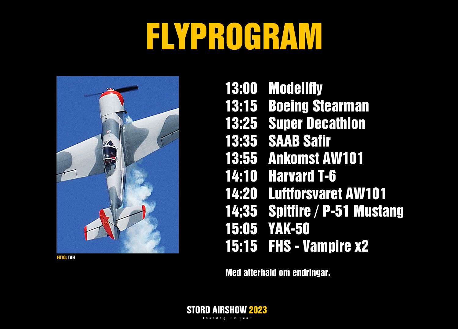 Flyprogram Stord Airshow 2023