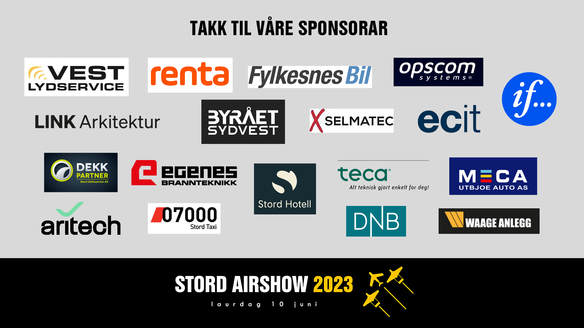 Sponsorar Stord Airshow 2023