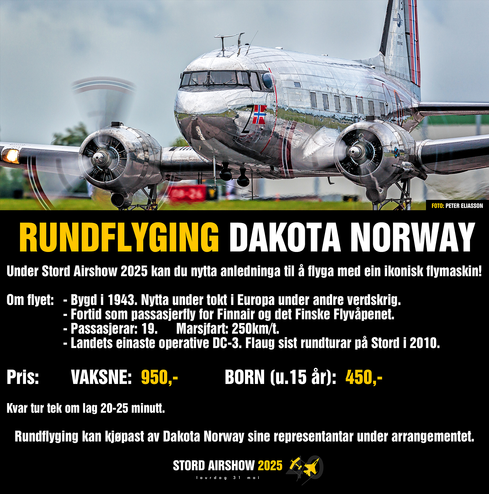Rundflyging Dakota Norway